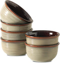 HASENSE Ceramic Cereal Bowls Set of 6, 20 oz Reactive Glaze Grey Soup Bowls