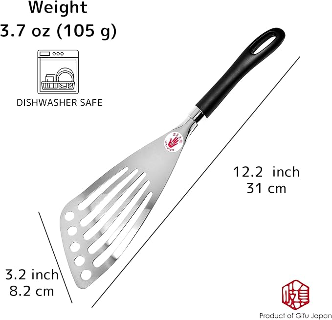 Left Handed Fish Spatula Stainless Steel Egg Flipper 12”