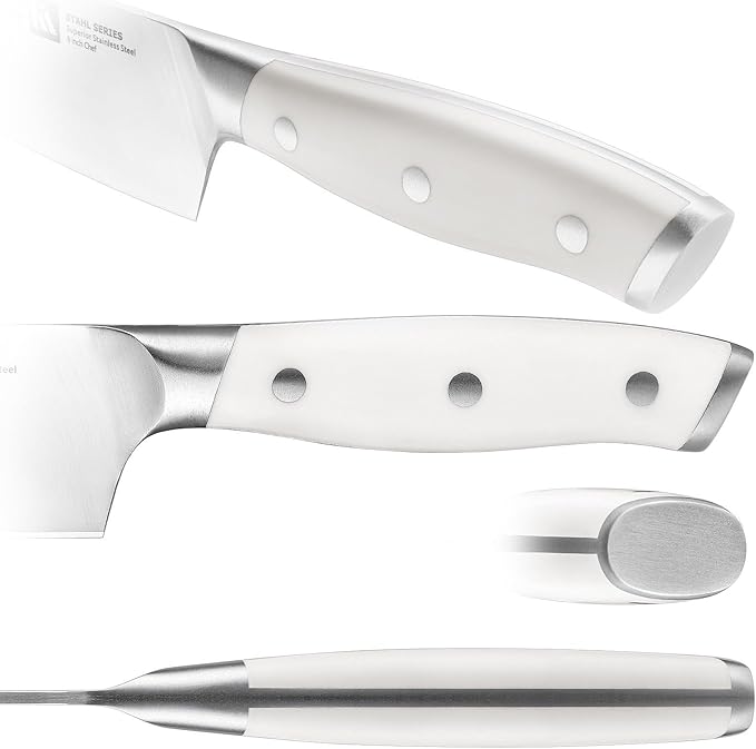 Klaus Meyer 6 Inch Serrated Utility Knife, Bread and Tomato Knife(White)