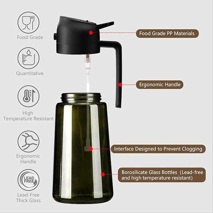 SWEET VIEW Olive Oil Sprayer for Cooking 16oz/470ml
