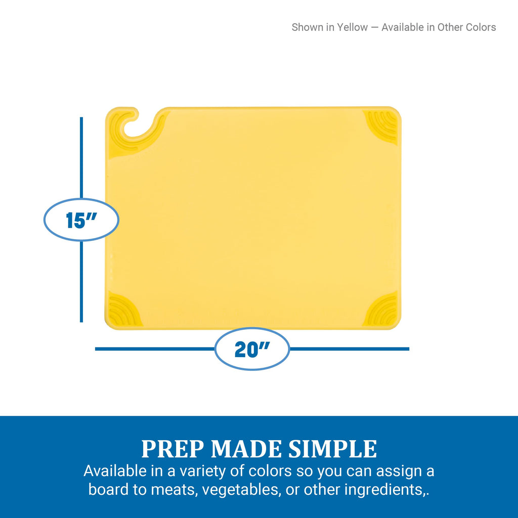 San Jamar Carlisle Sanitary Maintenance B378727 Saf-T-Grip Cutting Boards Green - 15 x 20 x 0.5 in.
