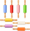 Honglida Mini Silicone Rolling Pin for Kids, Non-stick Surface Wood Handle, 9 Inch 8 Pack