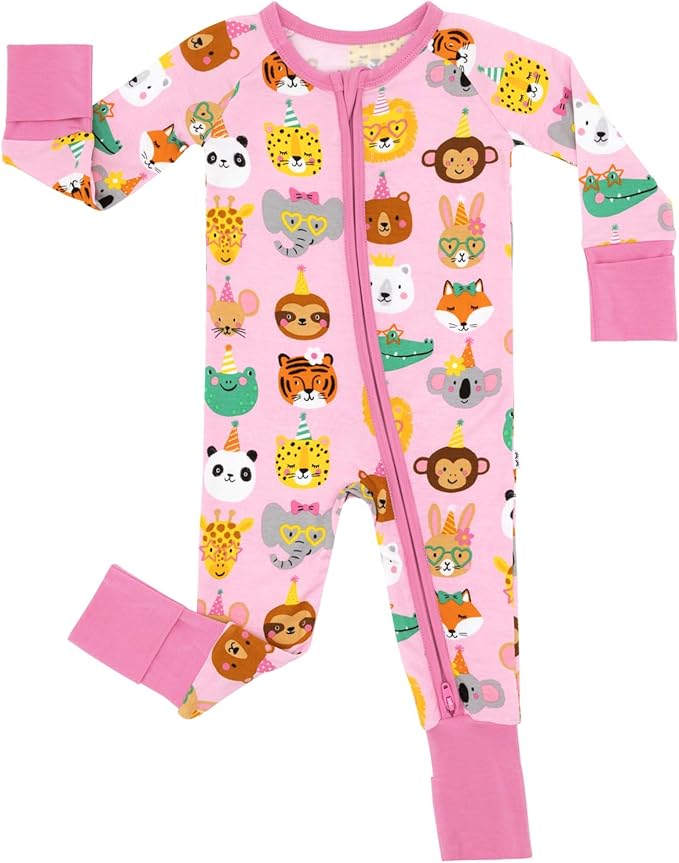 Little Sleepies Baby Pajamas, Pink Party Pals, Preemie