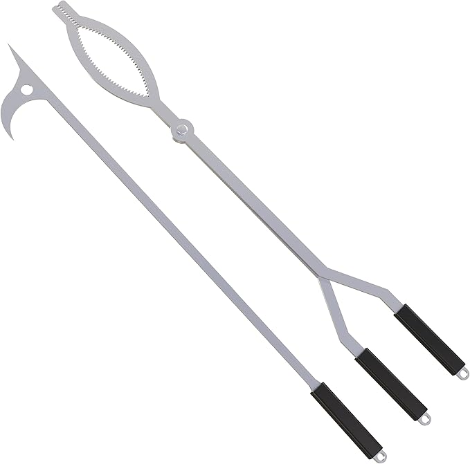CKLT 40in Fire Tongs and Fire Poker Set Stainless Steel