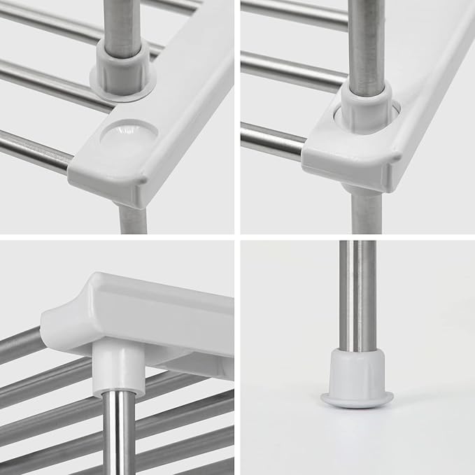 carrotez Set of 2 Stackable Cabinet Organizer Shelf 15.7 x 7.8 x 6.1 White