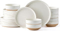 AmorArc Dinnerware Sets for 8, 24 Pieces Ceramic Plates and Bowls Set