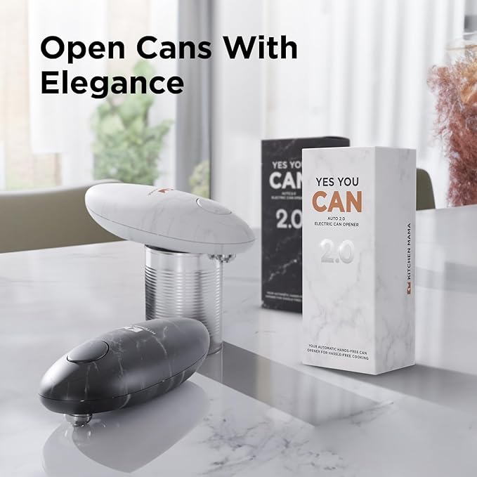 Kitchen Mama Auto 2.0 Electric Can Opener, Marble White