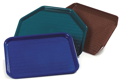 Carlisle FoodService Products Café Cafeteria Tray, Fast Food Tray for Restaurant or Commercial Use, 12" x 16", 1 Count, Blue