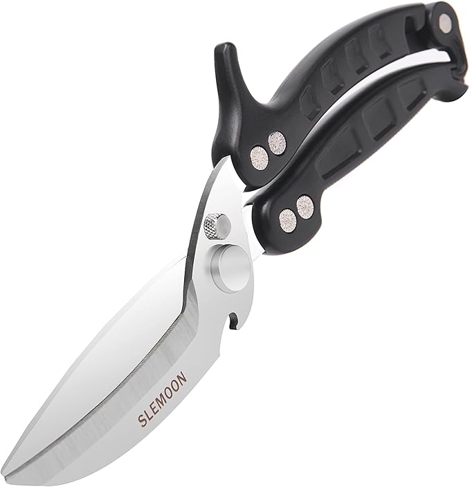 SLEMOON Heavy Duty Kitchen Shears,Poultry Shears with Safety Lock,Black