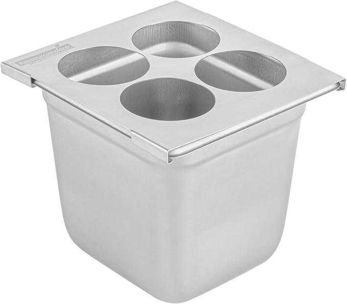Restaurantware Stainless Steel Bottle Organizer - 1 Count - 6.299 x 7.087 x 0.394 Inches - Dishwasher-Friendly Condiment Holder - Kitchen Bottle Rack - Space-Saving Design - Silver