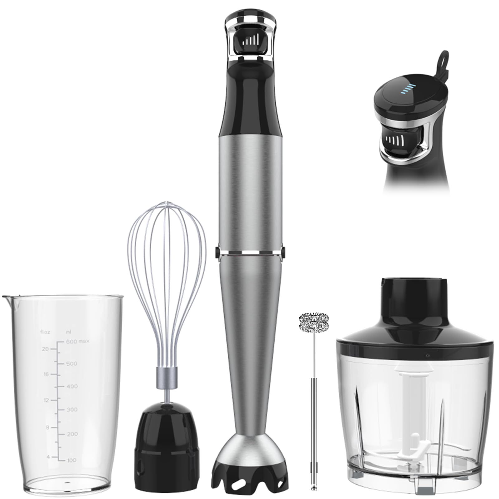 Turelar Immersion Blender Handheld Corded, 1100W 5 in 1 Hand Blender Set