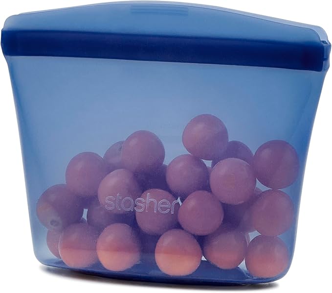 Stasher Premium Reusable Silicone Food Storage Bowl, Deep Ocean, 1-Cup