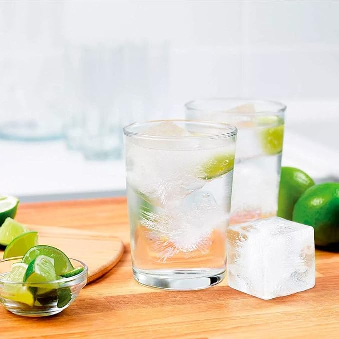 Tovolo Large 2” King Cube Ice Tray with Lid Oyster Gray Ice Cube Trays for Whiskey Cocktails Smoothies, Big Square Ice Cube Mold Silicone Freezer Tray for Perfect Cubes BPA Free Dishwasher Safe
