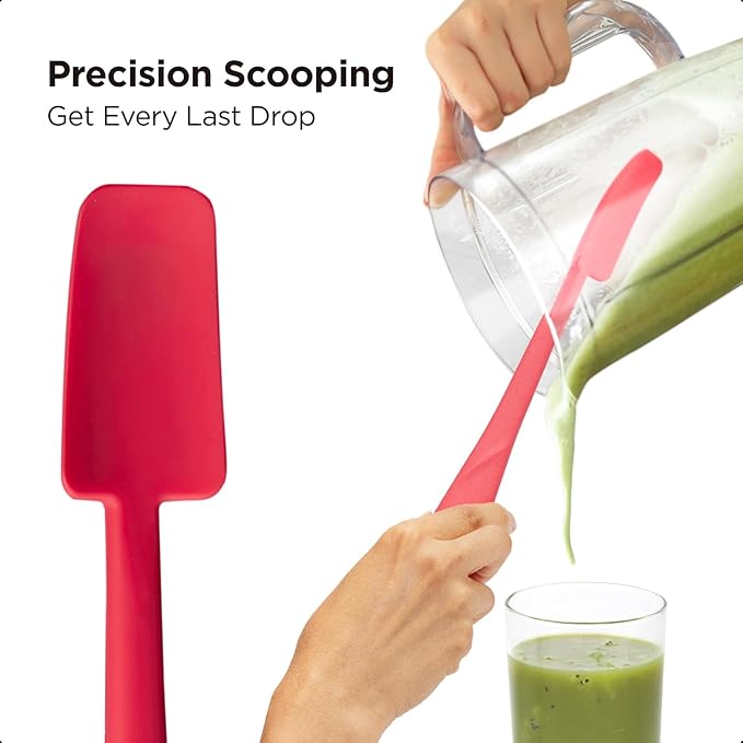 Kitchen Mama WaltzGrip Platinum Silicone Jar and Can Spatula Set, Red