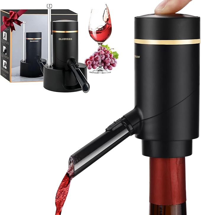 BLUBYEES Electric Wine Aerator and Automatic Wine Dispenser