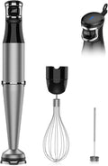 Immersion Blender Handheld 1100W 3 in 1 Corded Stick Hand Blenders for Kitchen with Trigger Speed Control, with Whisk, Milk Frother Attachments, Perfect Emulsifier for Soup, Smoothie, Puree