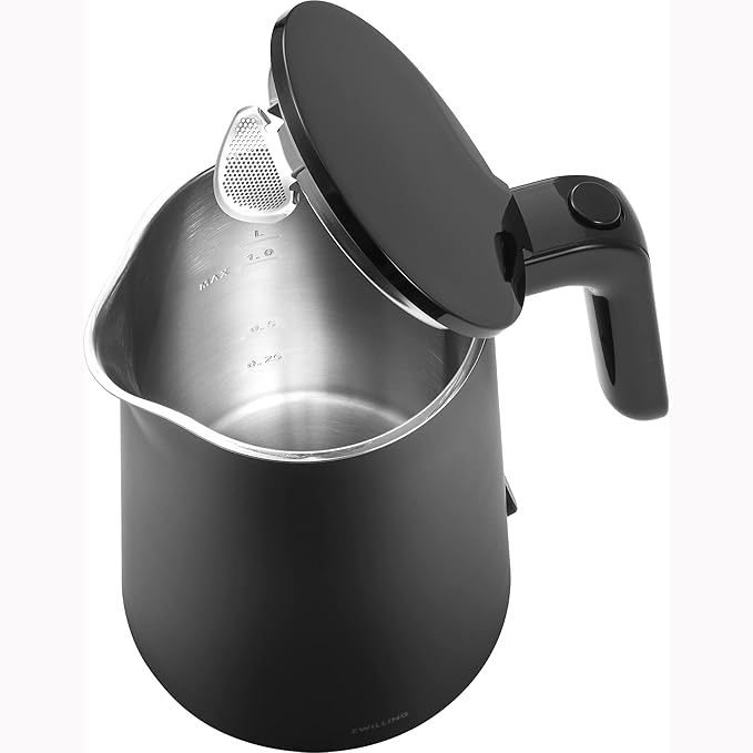 ZWILLING Enfinigy Cool Touch Electric Kettle, 1-Liter Cordless Hot Water & Tea Kettle, Fast Boil, Double-Walled Stainless Steel, Black