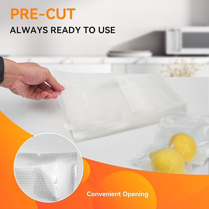 Wevac Vacuum Sealer Bags,150Pcs Gallon 11"x16", Quart 8"x12", Pint 6"x10"