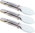 HINMAY 7-Inch Small Serving Tongs with Silicone Tips, Set of 3 (White)