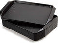 Eslite Plastic Fast Food Serving Tray,16.95 by 11.82-Inch,Set of 12 (Black)