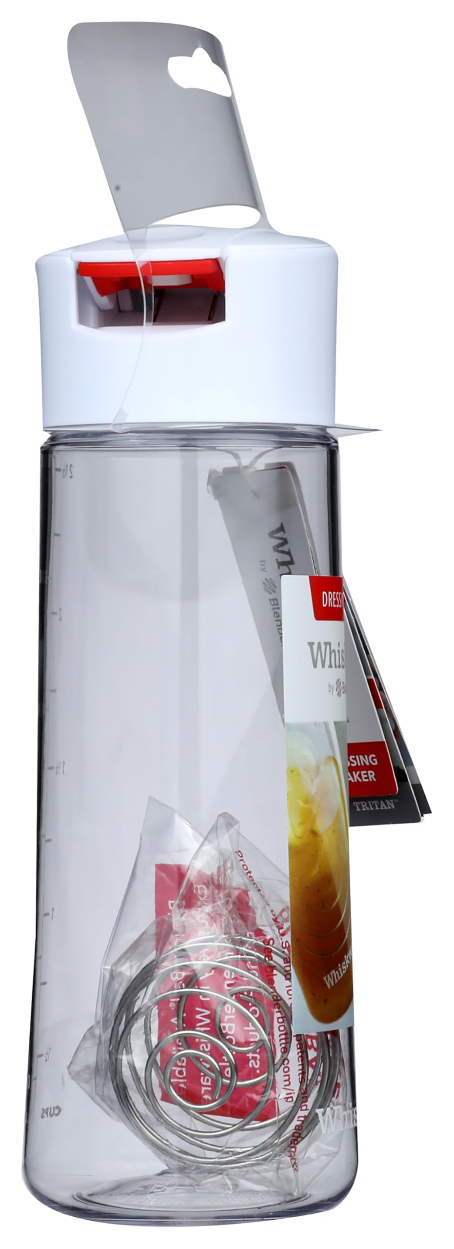 Whiskware Dressing Mixer Tritan Salad Dressing Mixer, White/Red