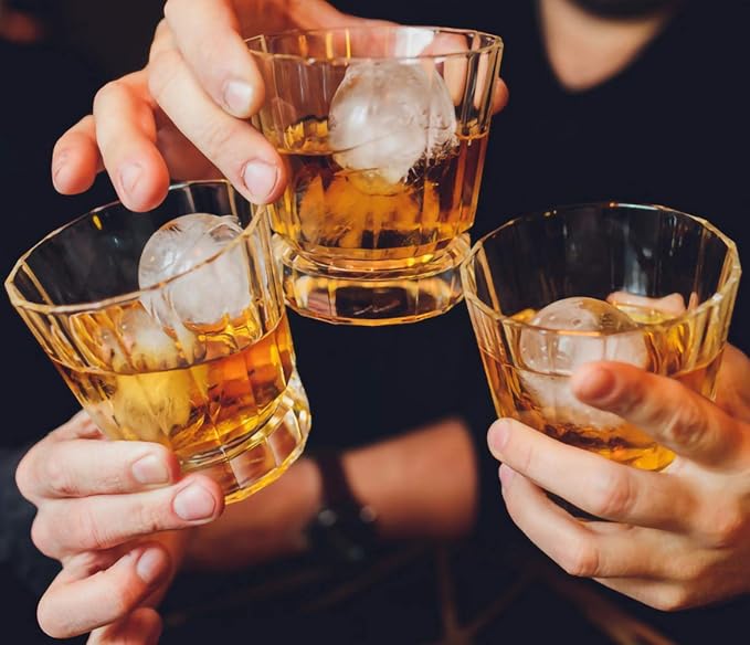 Helpcook Silicone Ice Ball Molds with Built-in Funnel for Whiskey,Set of 2