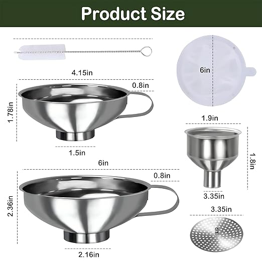 Yevior Canning Funnel for Filling Mason Jars,Bottles (5-Pack)