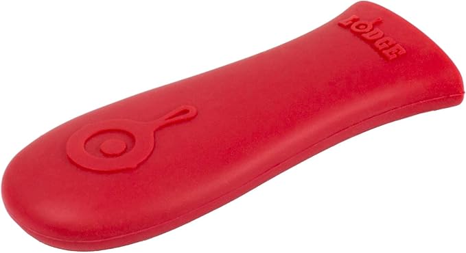 Lodge Silicone Hot Handle Holder - Heat-Resistant Cast Iron Skillet Handle Cover for Pans 9 Inches & Larger - Dishwasher-Friendly Silicone Hot Grip Sleeve - Reusable Skillet Accessory - Red