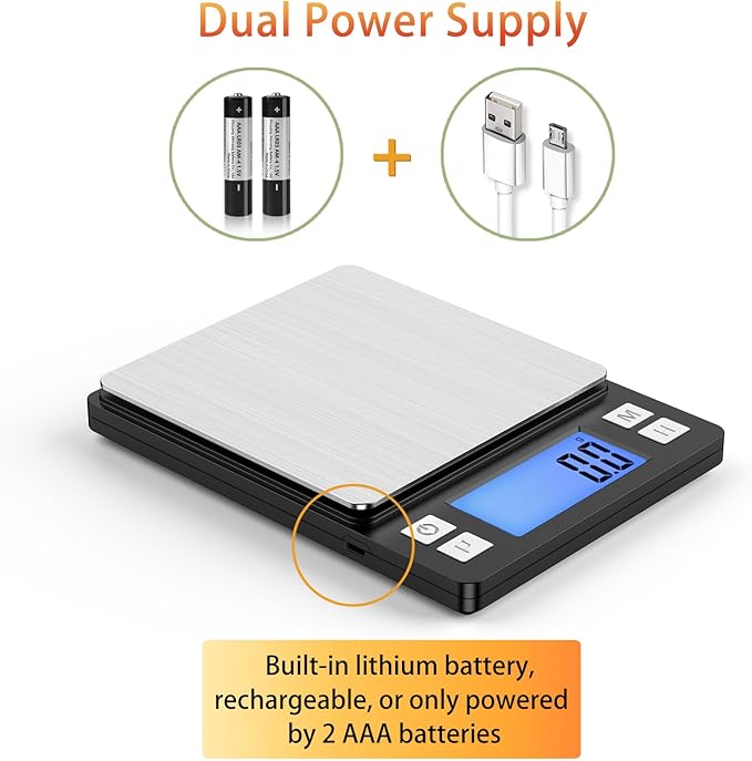 BOMATA Upgraded Small Food Scale with 0.1 g/0.001 oz High Precision
