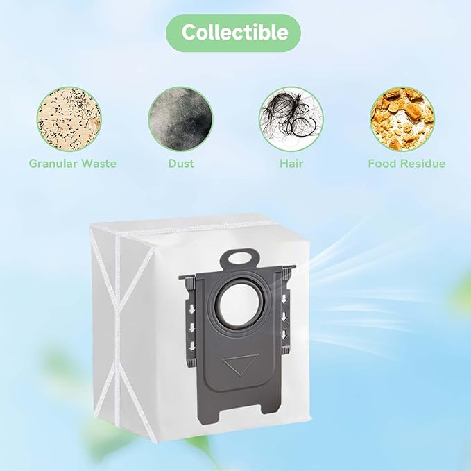 WAIKAS 20-Pack Vacuum Bags for Roborock Q10, Q7, Q5, Q8, S8 and S7 Series