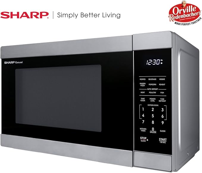 Sharp SMC1162KS 1.1 cu. ft. 1000W Stainless Steel Countertop Microwave Oven