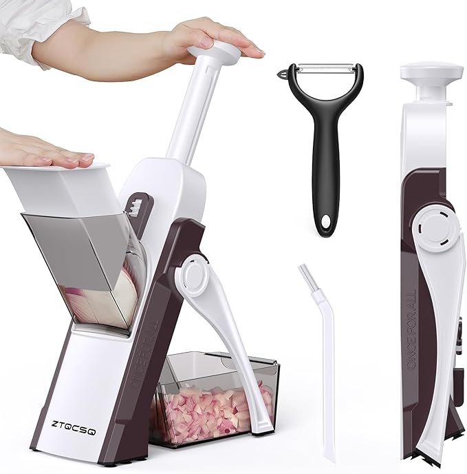 5 in 1 Adjustable Safe Mandoline Slicer for Kitchen with Paring Knife