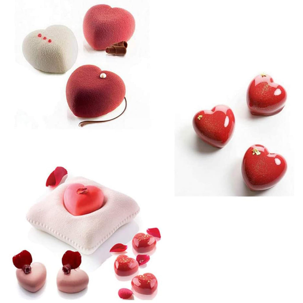 OCPO Kitchen Heart Silicone Mold for Baking Mousse Cake, 8 Cavities