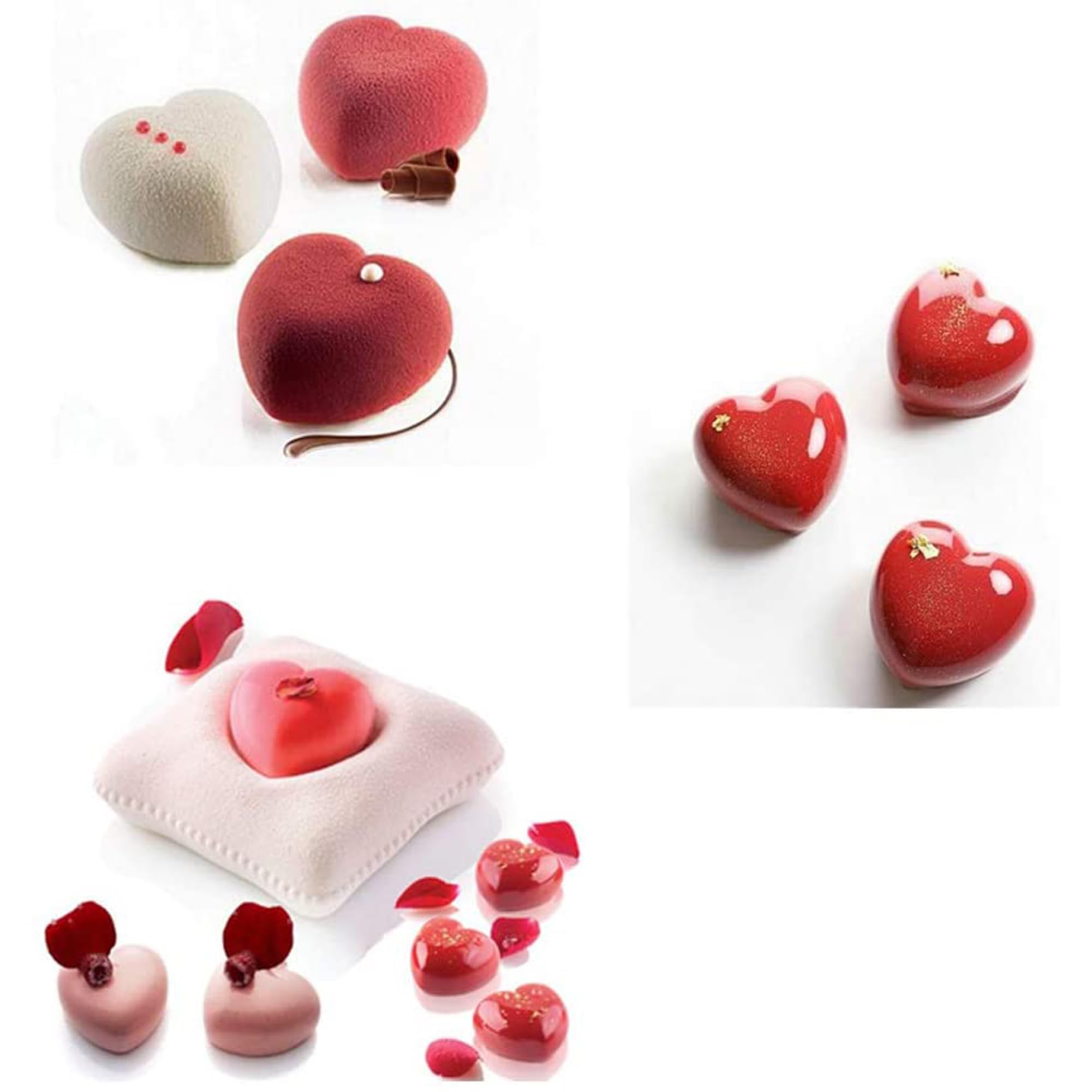 OCPO Kitchen Heart Silicone Mold for Baking Mousse Cake, 8 Cavities