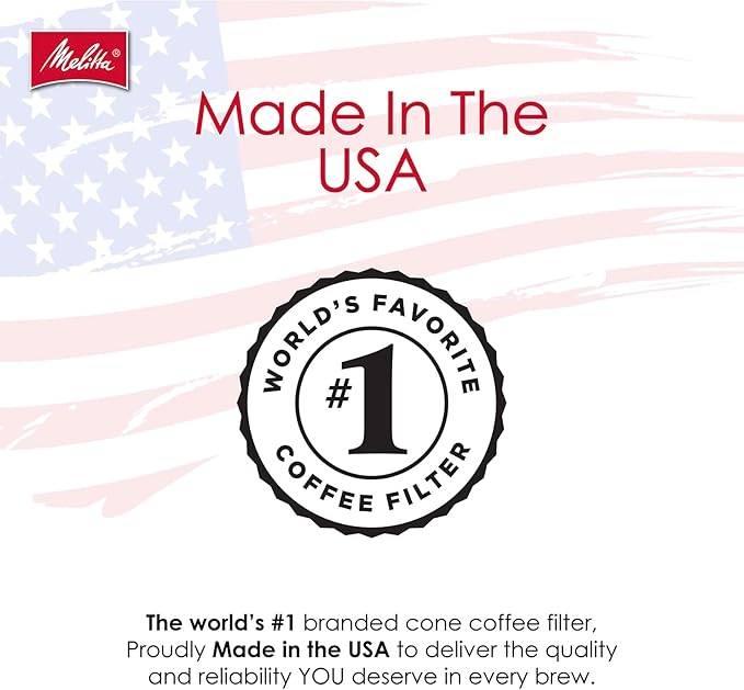 Melitta #4 Unbleached Coffee Filters, Premium, Natural Brown, Flavor Enhancing Coffee Filters for 8-12 Cup Coffee Makers, Kosher Certified, Compostable, 100 Count (Pack of 3)