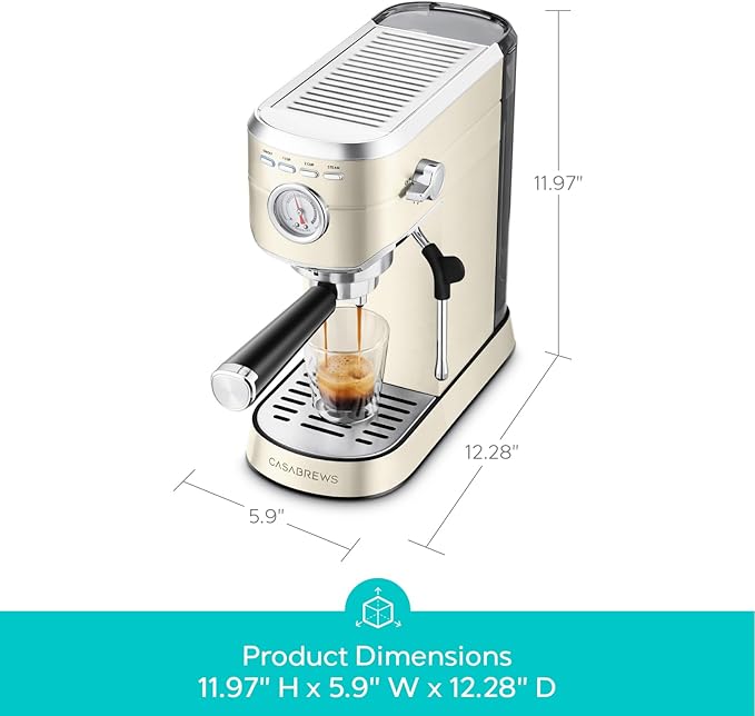 CASABREWS CM5418 Espresso Maker, Compact Espresso Machine with Milk Frother