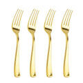 Liacere 200pcs Gold Plastic Forks - Heavyweight - 7.4 Inch Heavy Duty Forks - Gold Plastic Silverware Perfect For Parties & Weddings & Restaurants & New Year And Daily Using＆Thanksgiving＆Fall Party