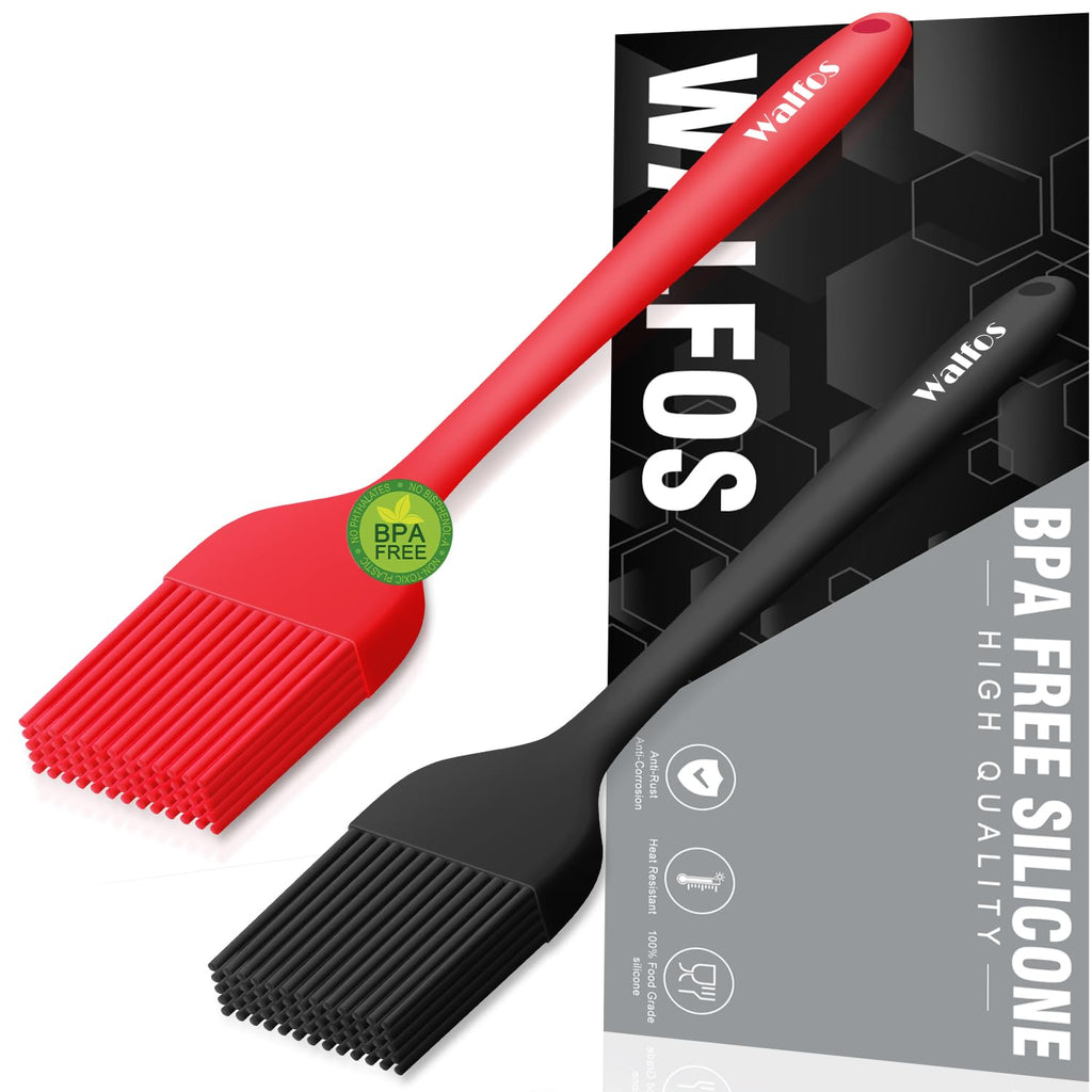 Walfos Pastry Brush, 600℉ Heat Resistant Silicone Basting Small Brush For Baking Cooking BBQ Kitchen king, Desserts, BPA Free&Dishwasher Safe