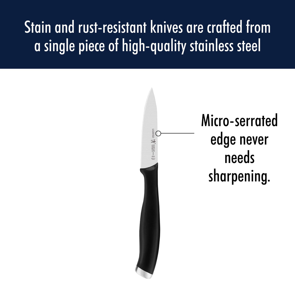 HENCKELS Silvercap Razor-Sharp 3-inch Paring Knife, German Engineered Informed by 100+ Years of Mastery
