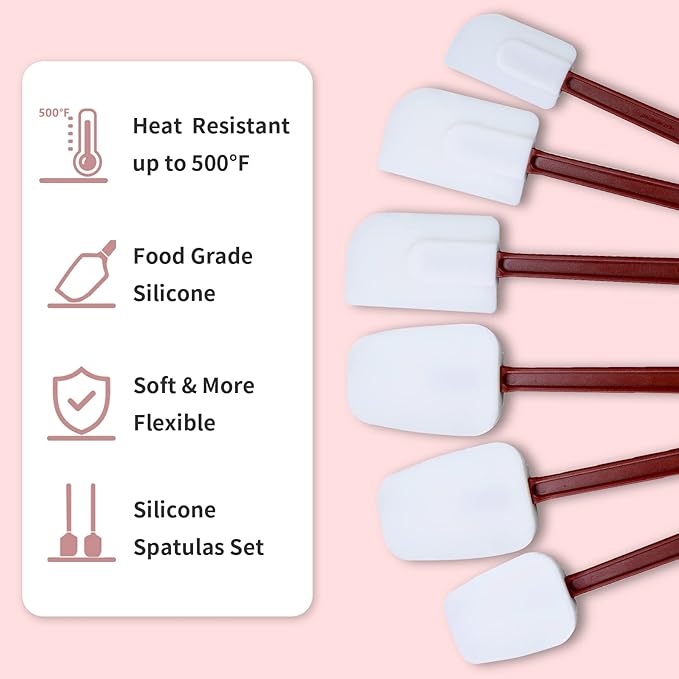 MYTASUY 14 INCH Silicone Spatulas Heat Resistant Heavy Duty Rubber Spatulas Commercial Spatulas Set for Kitchen Use Silicone Cooking Utensils Sets of 2