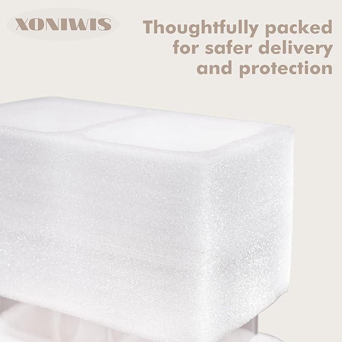 Xoniwis 3-Pack 1.6Qt Square Glass Storage Jars with Bamboo Lids