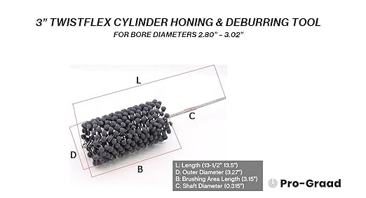 3" 240 Grit Silicon Carbide TwistFlex Cylinder Hone for 2.8"- 3.02" Bores