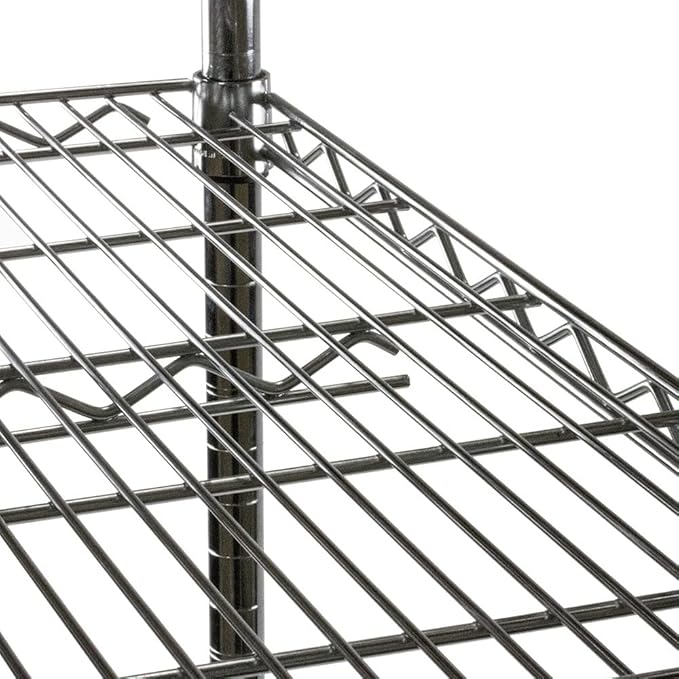 Shelving Inc. 14" d x 24" w Chrome Wire Shelving with 2 Tier Shelves