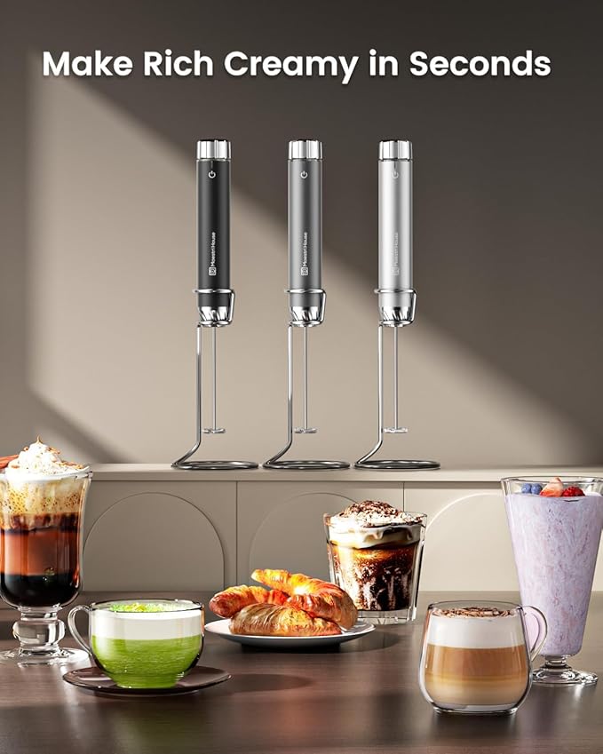 Maestri House LunaFro Max Rechargeable Milk Frother,Stepless Speed Control