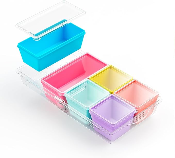 Gemice Silicone Freezer Molds with Lids, 6-Pack 1-Cup & 2-Cup