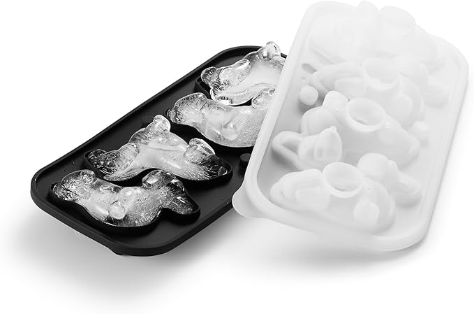 ACOOKEE 3D Dachshund Dog Ice Cube Mold, 4 Hole Fun Shapes Large Dachshund Dog Ice Cube Tray for Whiskey,Cocktail,Bourbon, Cute Novelty Dachshund Gifts for Women, BPA Free