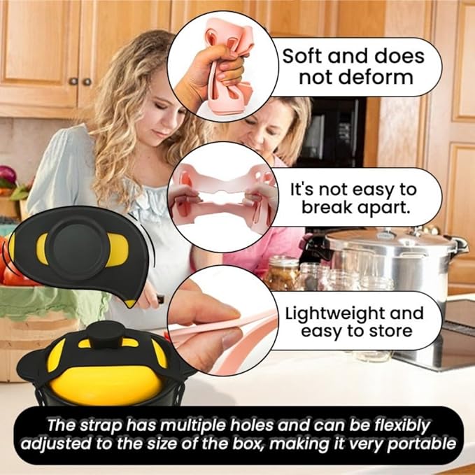 Silicone Lid Lock Strap for Crockpot Slow Cooker(6/7/8 Quart)-Pink 1PCS