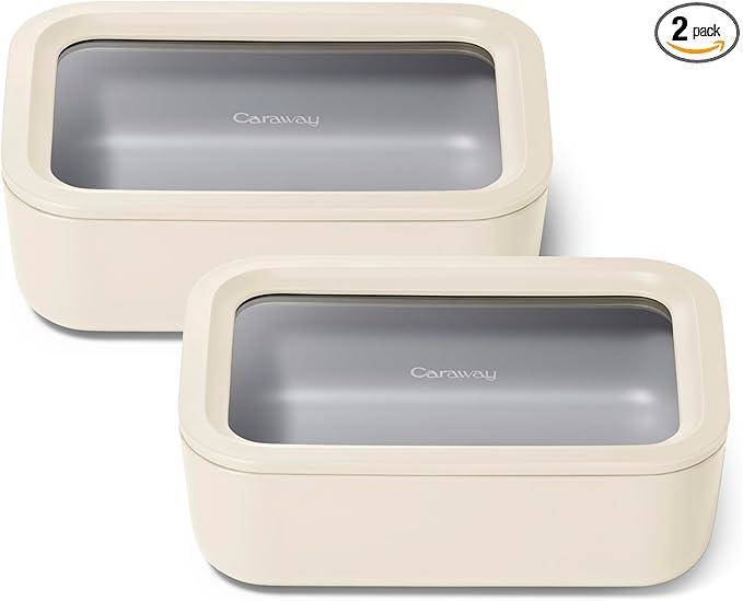 Caraway 2-Piece Glass Food Storage Set with Lids