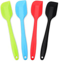 4-Piece Silicone Spatula Set with Stainless Steel Core, Small, Multicolor