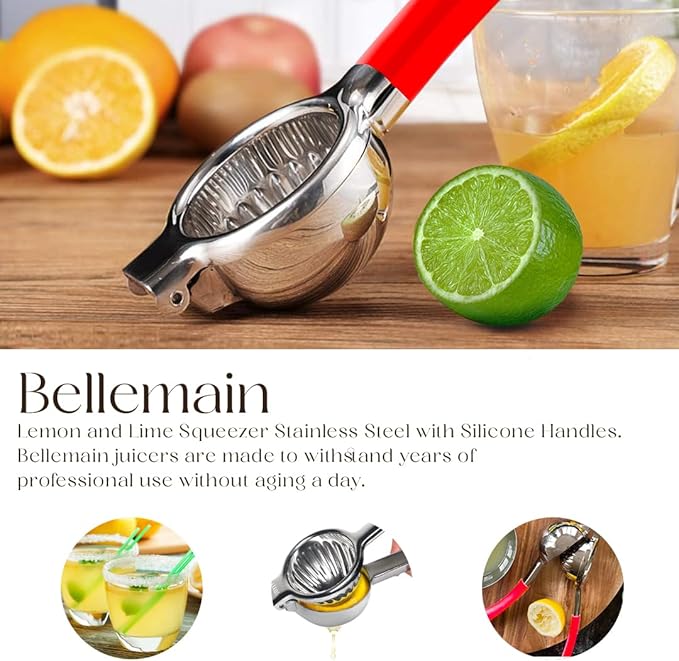 Bellemain Metal Lemon Squeezer, Stainless Steel Citrus Juicer,cranberry